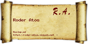 Roder Atos névjegykártya